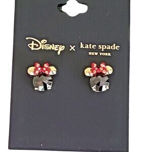 NEW Disney X Kate Spade New York Minnie Mouse Black CZ Studs NWT